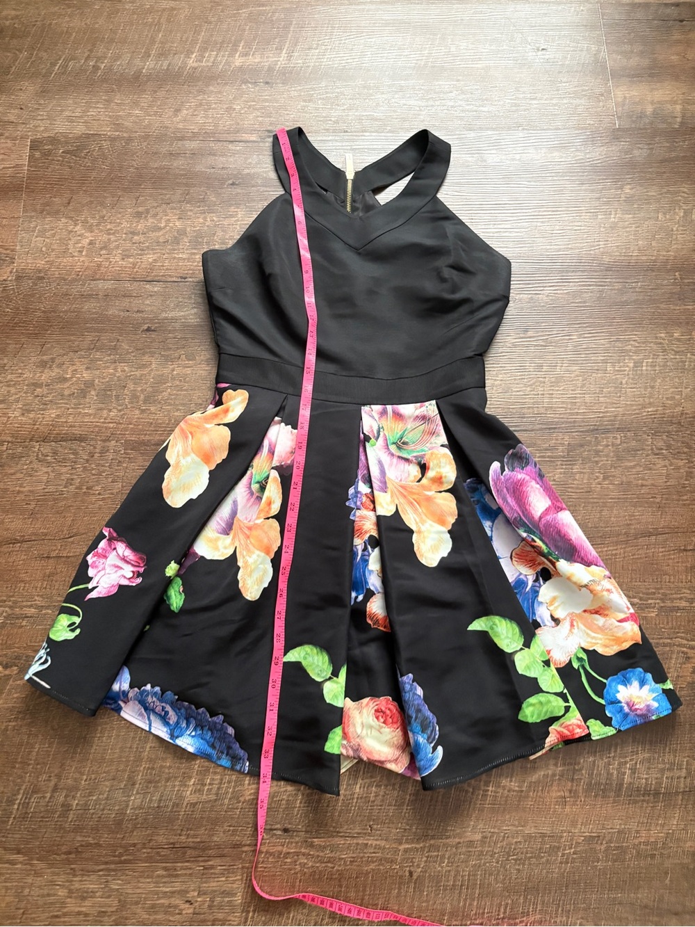 Ted Baker Illusia Tapestry Floral Fit & Flare Skater Dress halter wedding 2 EUC - Picture 13 of 16